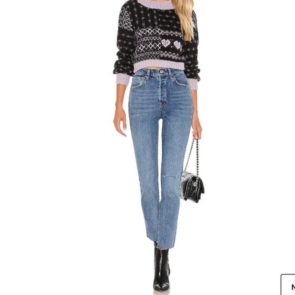 Free People Denim - Free People Stella High Waist Raw Hem Skinny Jeans 25